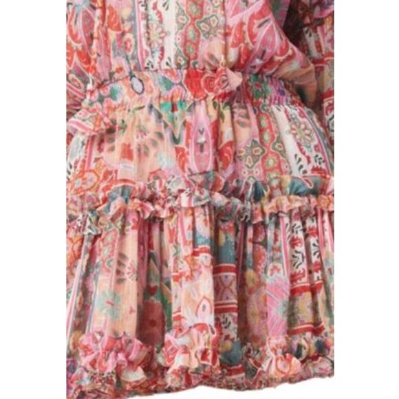 Misa Los Angeles “Elena” Long Sleeve Palazzo Tile Tiered Mini Dress – XS NWT! - Picture 7 of 7